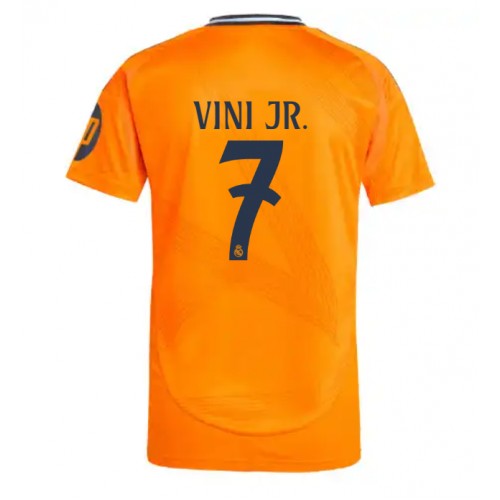 Fotballdrakt Herre Real Madrid Vinicius Junior #7 Bortedrakt 2024-25 Kortermet